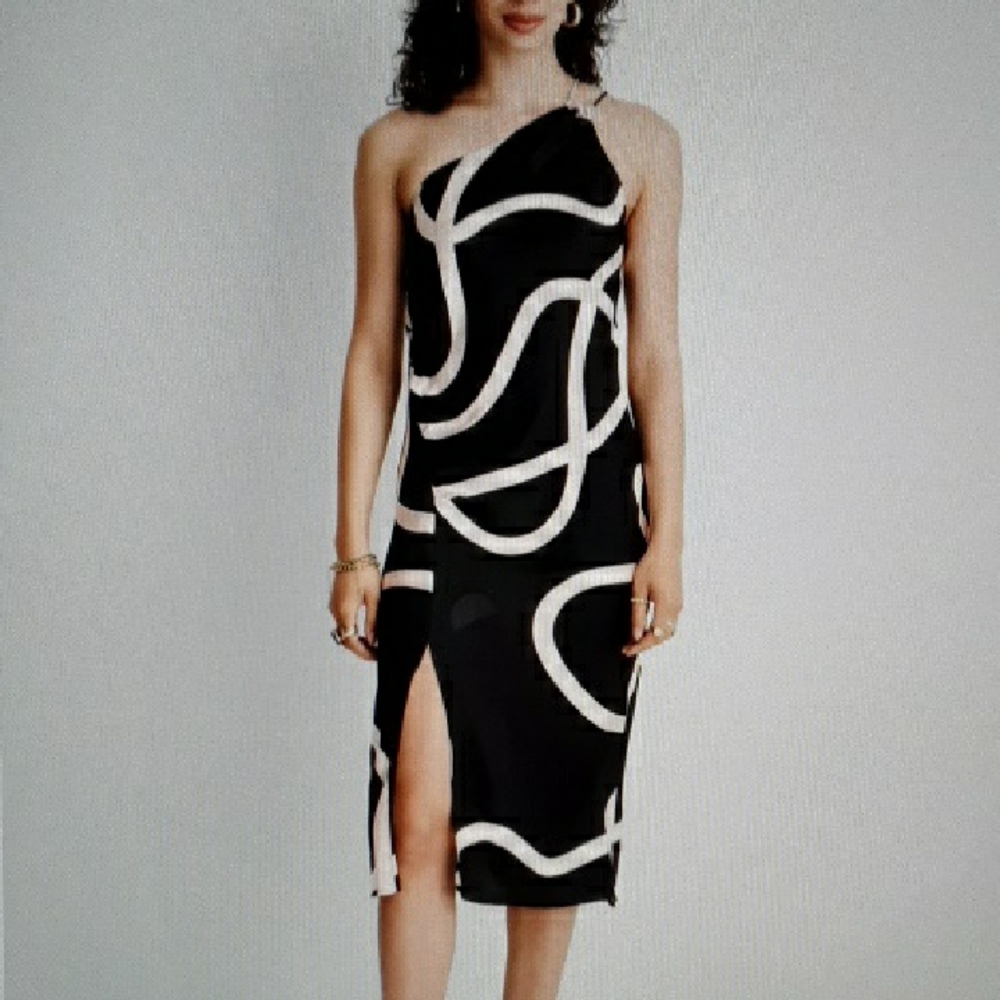 Future Collective One Shoulder Satiny Dress